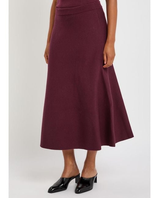 Jonathan Simkhai Purple Cassie Close-Knit Wool Maxi Skirt