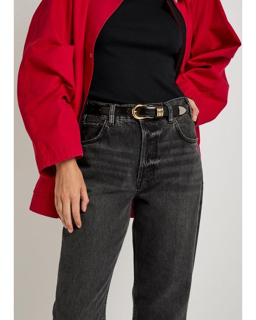 DEHANCHE Black Hollyhock Mix Leather Belt