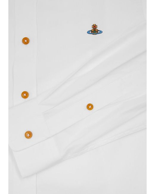 Vivienne Westwood White Krall Logo-embroidered Cotton Shirt for men