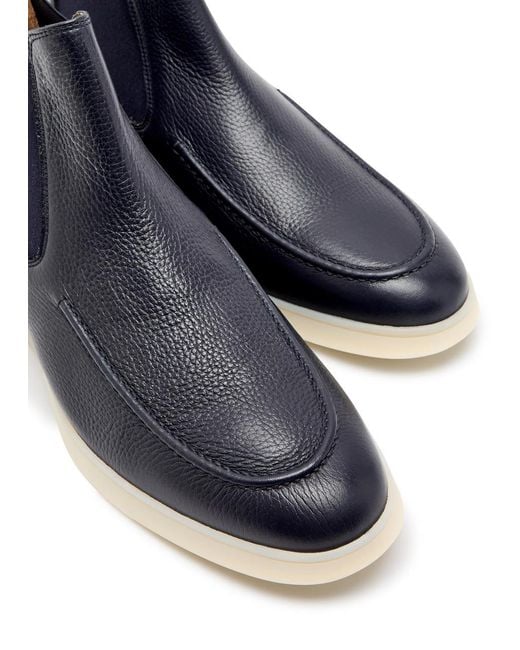 Aurélien Blue City Grained Leather Chelsea Boots for men