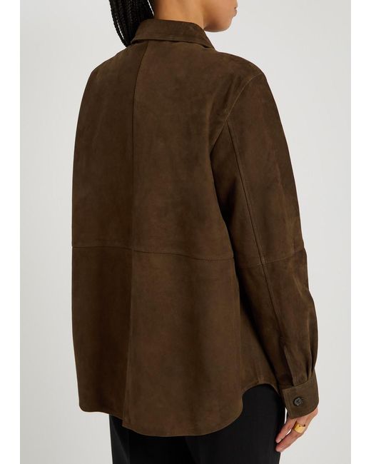 Totême  Brown Suede Overshirt