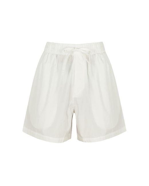 Tekla White Poplin Pyjama Shorts