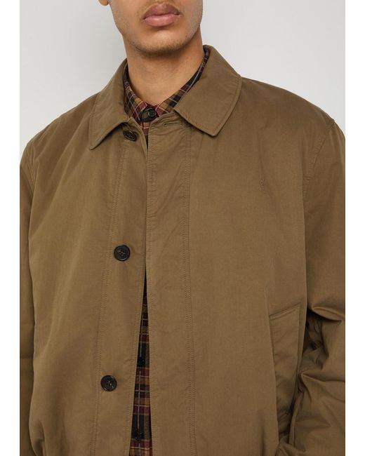 Saint Laurent Brown Quilted Cotton Jacket for men