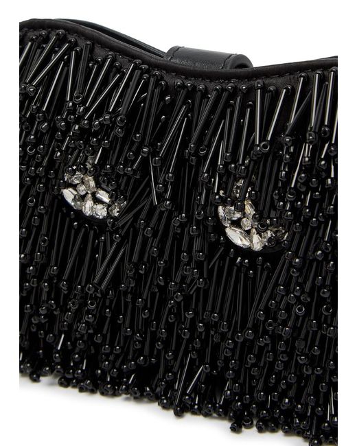 Anya Hindmarch Black Eyes Embellished Leather Sunglasses Pouch