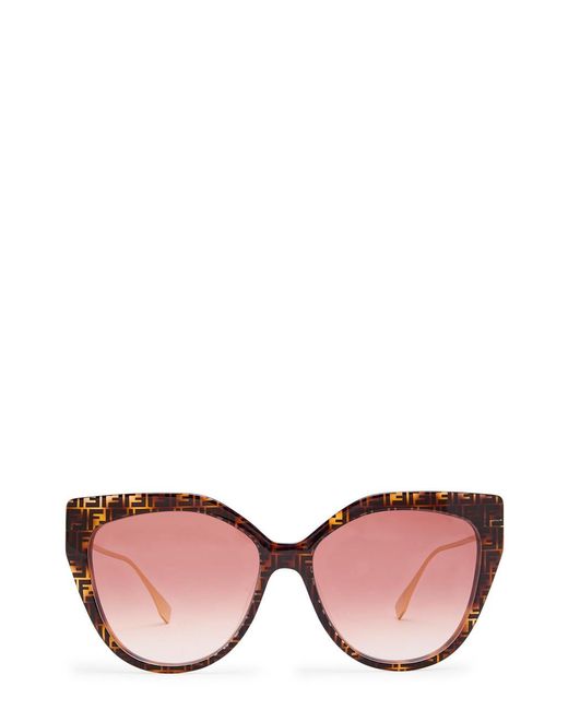 Fendi Brown Baguette Oversized Cat-eye Sunglasses