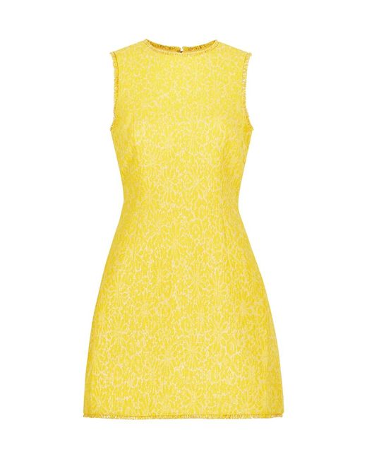 Rebecca Vallance Yellow Manhattan Metallic Woven Mini Dress