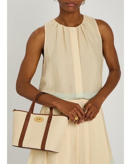 Mulberry Brown Bayswater Mini Raffia Cross-Body Bag
