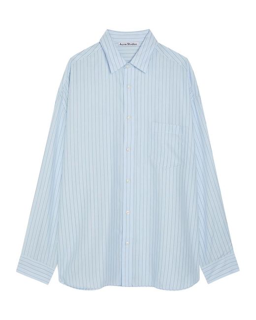Acne Blue Striped Woven Shirt