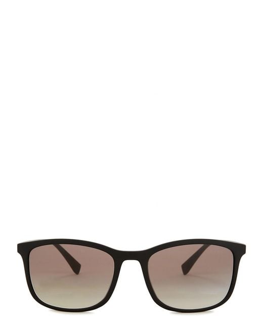 Prada Linea Rossa Brown Matte Square-frame Sunglasses