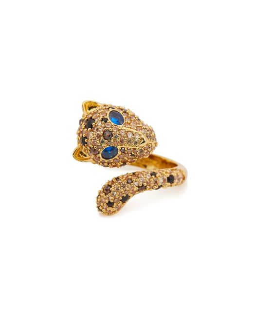 Kate Spade Metallic Leopard Embellished Gold-tone Wrap Ring