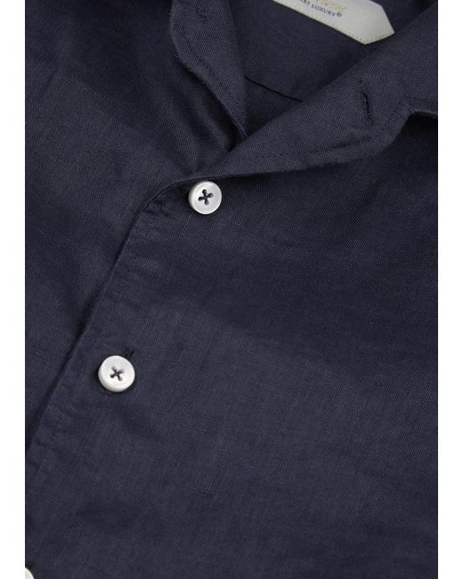 Aurélien Blue Seaside Linen Shirt for men