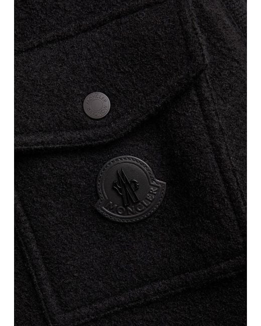 Moncler Black Boiled Wool Gilet for men