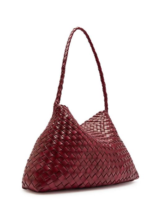 Dragon Diffusion Santa Maria Woven Leather Shoulder Bag in Red | Lyst UK