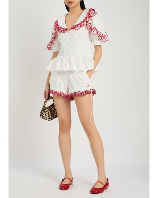 Damson Madder Caroline Embroidered Cotton Blouse