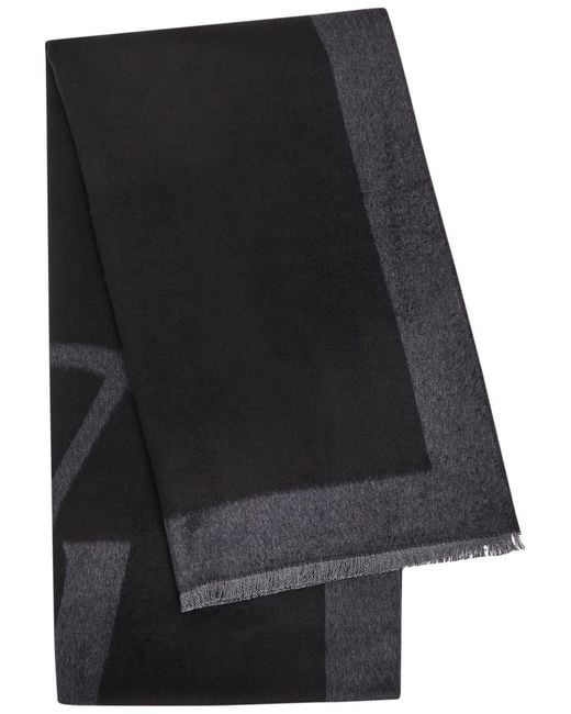 Saint Laurent Black Cassandra Logo Silk Scarf