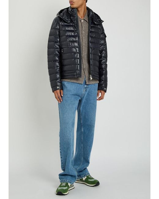 Moncler Black Lauros Detachable-Hood Padded Shell Jacket for men