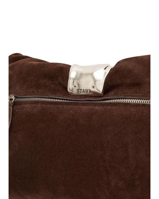 Staud Brown Cuff Suede Clutch