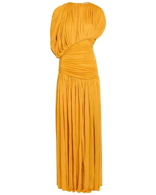 TOVE Metallic Gai Draped Stretch-Jersey Maxi Dress