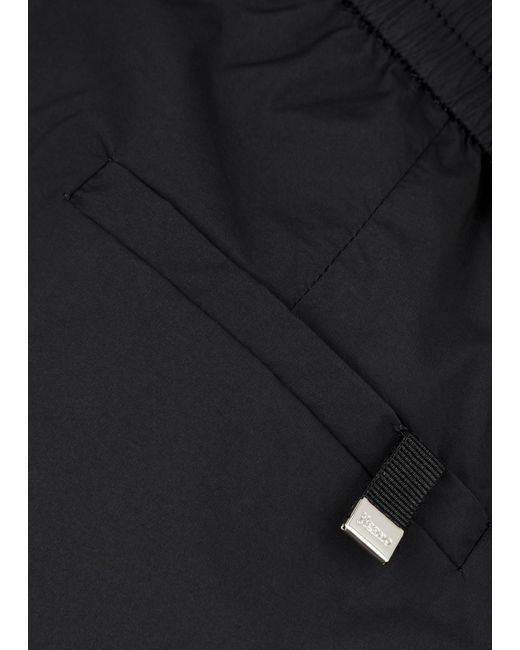 Herno Black Cropped Tapered Nylon Trousers