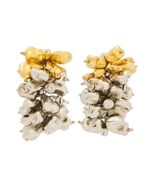 Dries Van Noten Metallic Beaded Drop Earrings