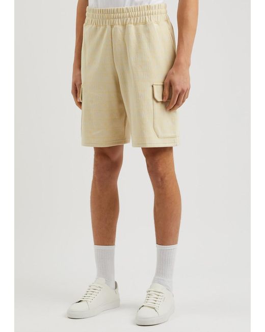 Moschino Natural Logo-jacquard Cotton-blend Shorts for men