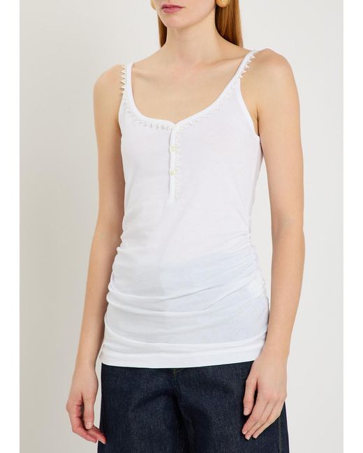 Jacquemus White La Debardeur Clavela Cotton Top