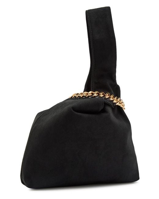 Stella McCartney Black Falabella Suede Wristlet Bag