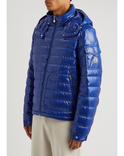 Moncler Blue Lauros Quilted Shell Jacket for men