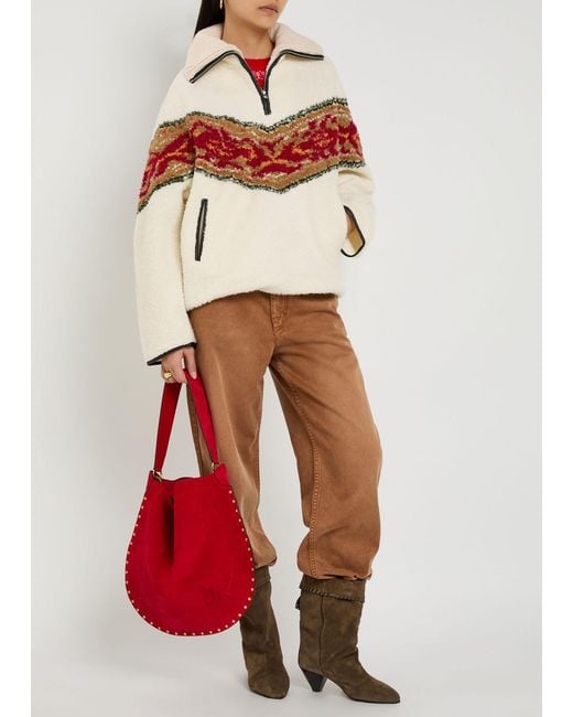 Isabel Marant White Marner Jacquard Bouclé Sweatshirt