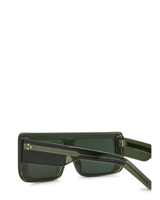 Rick Owens Green Documenta Rectangle-Frame Sunglasses