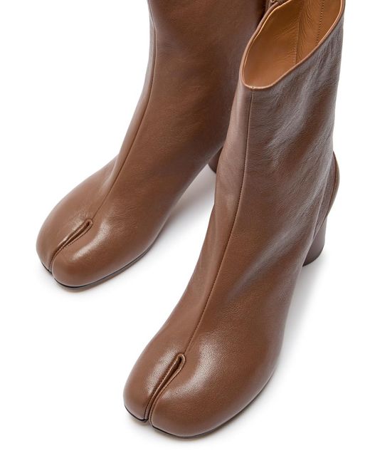 Maison Margiela Brown Tabi 60 Leather Ankle Boots