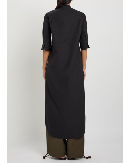 J.W. Anderson Black Bib Cotton-Poplin Shirt