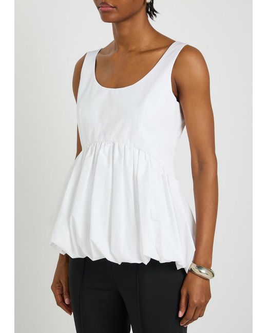 Rohe White Peplum-Hem Cotton-Poplin Top