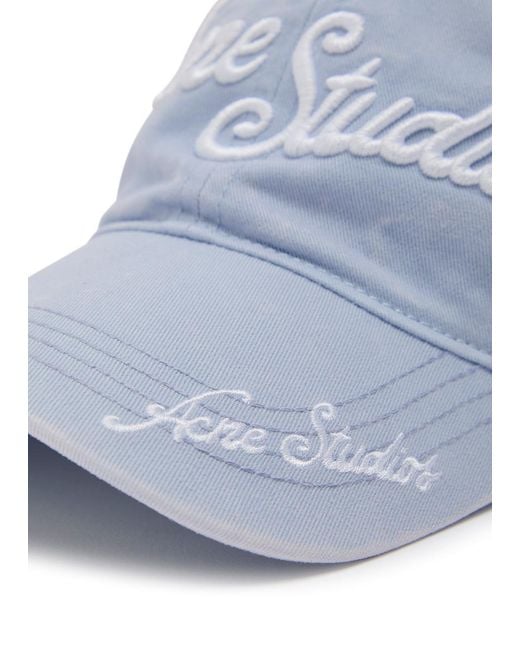 Acne Blue Logo-Embroidered Cotton Cap