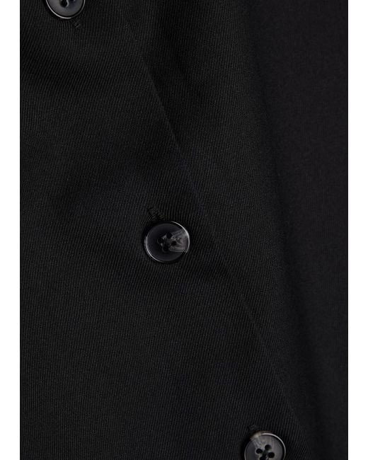 Reformation Black Britt Twill Midi Skirt