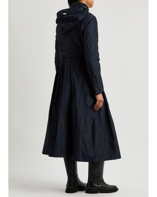 High Blue Depth Hooded Shell Parka Coat
