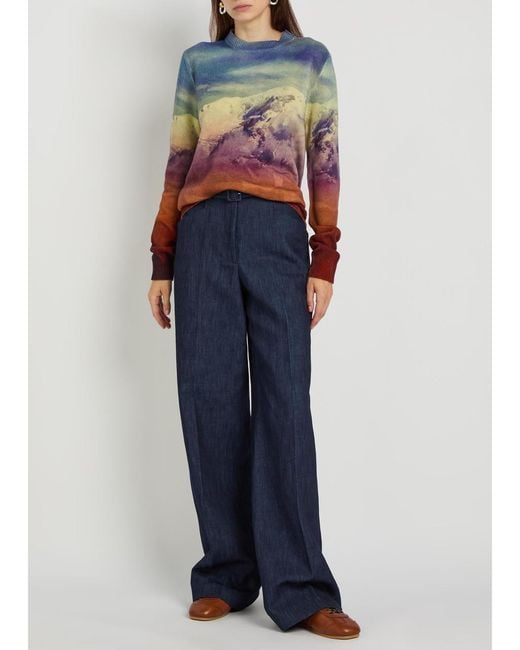 Gabriela Hearst Red Sael Printed Cashmere-Blend Jumper