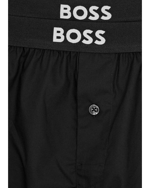 Boss Black Logo Cotton-poplin Boxer Shorts for men