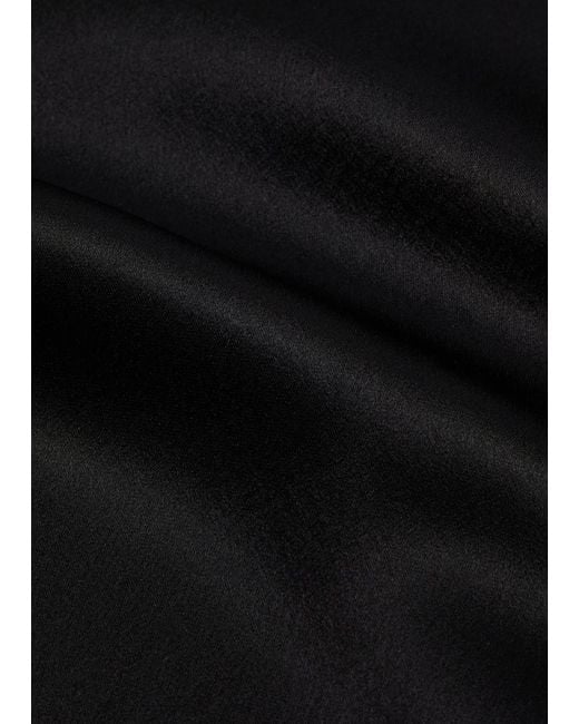 Alice + Olivia Blue Olivia Wide-Leg Satin Trousers
