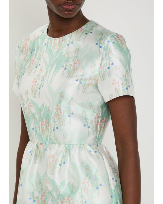 BERNADETTE Green Lexi Printed Satin Maxi Dress