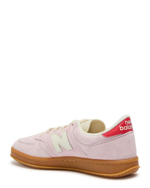 New Balance Pink Ct500 Panelled Brushed Suede Sneakers