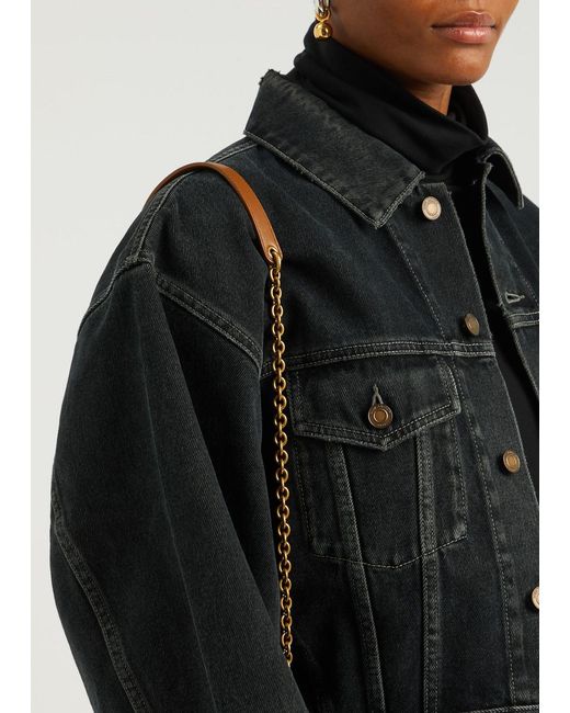 Saint Laurent Black Cropped Denim Jacket