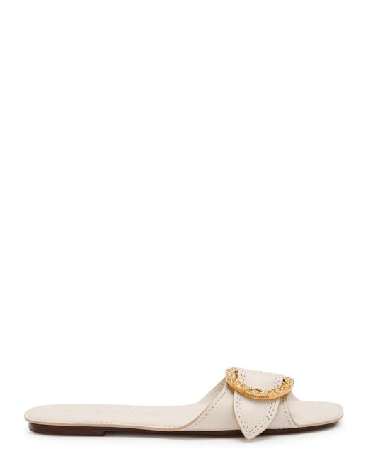 Zimmermann White Solena Leather Sliders