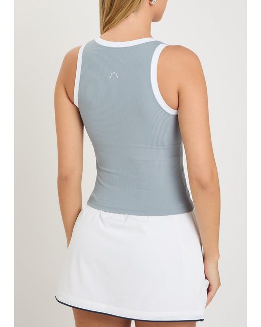 Varley Blue Chia V-Neck Stretch-Jersey Tank Top
