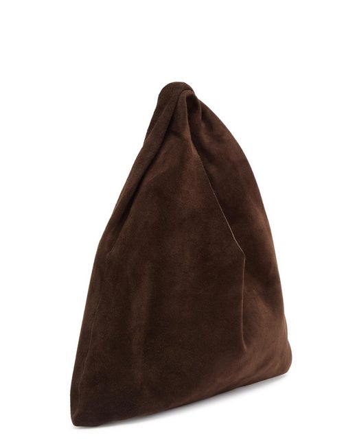 The Row Brown Bindle Small Suede Top Handle Bag