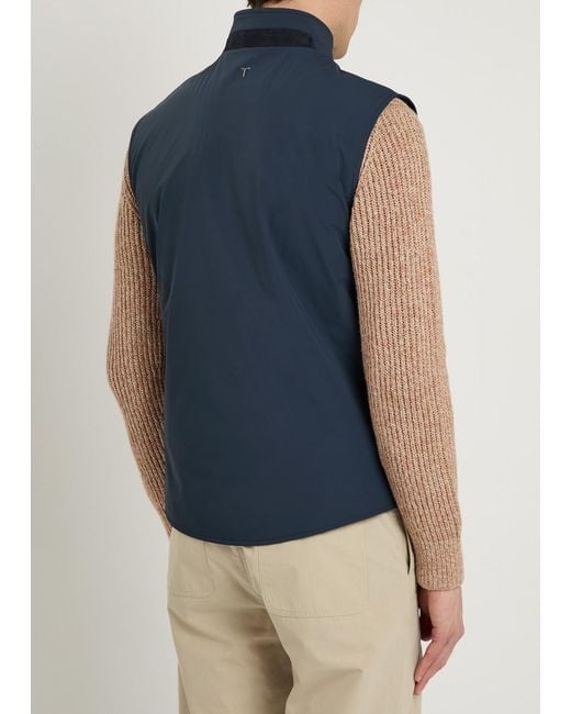 Tod's Blue High-Neck Stretch-Shell Gilet for men