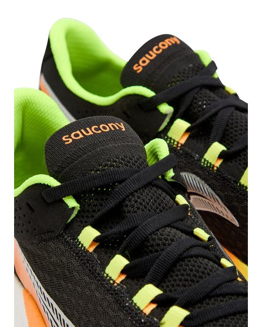 Saucony Green Endorphin Pro 4 Panelled Mesh Trainers for men