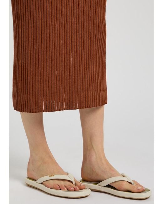 Tod's White Sand Padded Leather Sandals