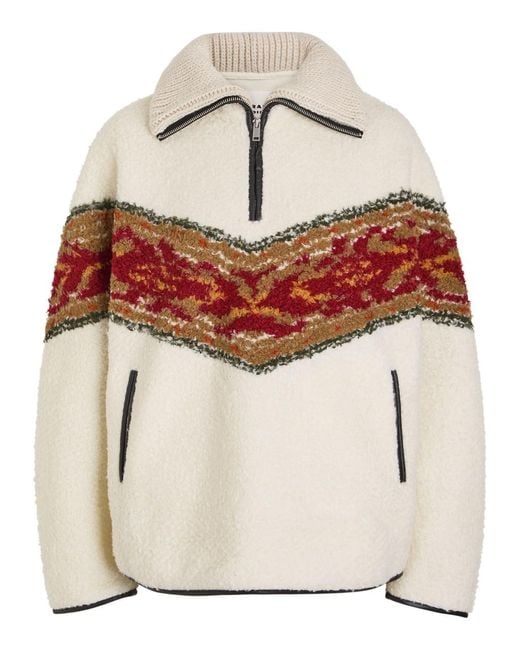 Isabel Marant White Marner Jacquard Bouclé Sweatshirt