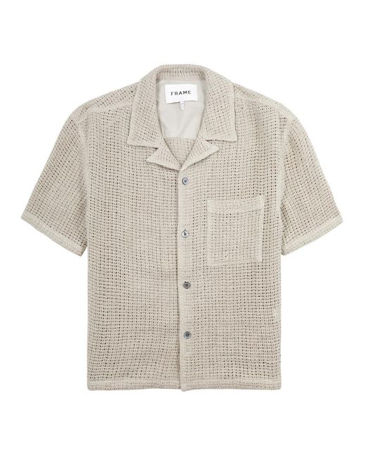FRAME White Open-knit Linen Shirt for men